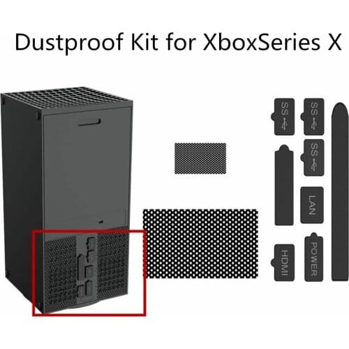Dust Proof Mesh Filter Jack Stopper Kit Cover For Xbox Series X Game Console Plastic Accessories Silicone Plugs Pack Protector