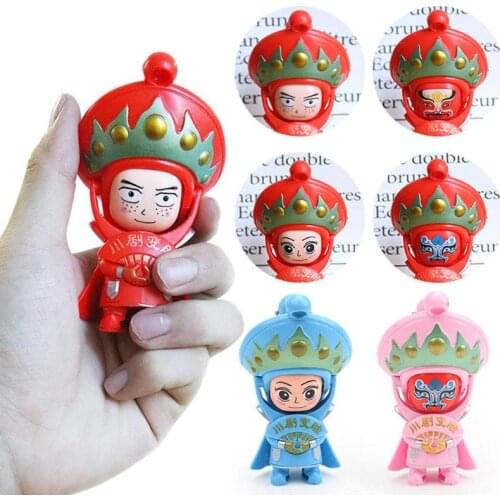 Multicolors Peking Opera Doll ABS Change Four Faces Plastic Doll Toys Sichuan Opera Face Changing Doll Toys Antique Gift
