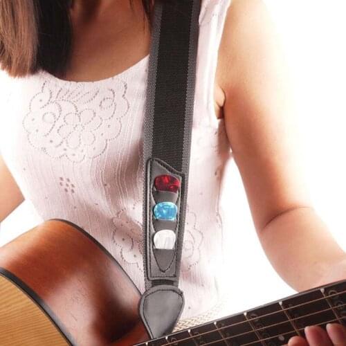 Adjustable Guitar Strap Belt Faux Leather Guitar Strap Guitar Pick Holders Electric Acoustic Bass Guitar Accessories