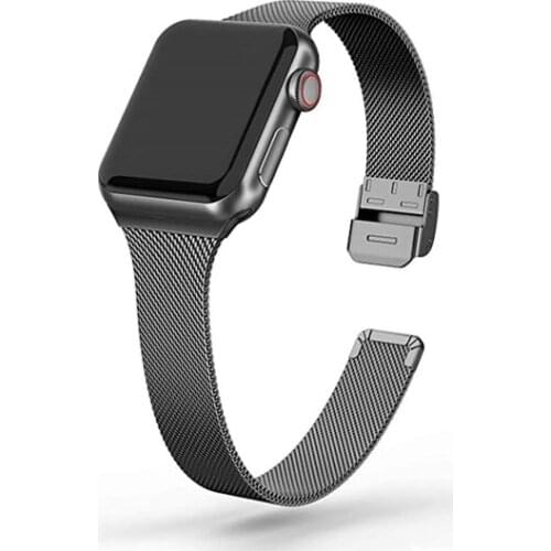 For Apple Watch stainless steel strap 44 mm 40 mm 38 mm 42 mm Milanese ring metal mesh adjustable strap For iWatch 6 5 SE 4 3 2