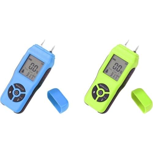 HLZS-Wood Moisture Meter Humidity Tester Timber Damp Detector with LCD Display Probe Range 2%-70