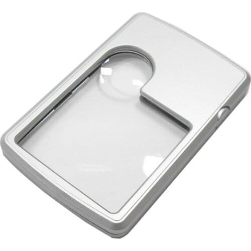 3X45*45mm&6X20mm Card Type Magnifiers with LED Portable Jewelry Loupe Reading Magnifying Glass Lens Illuminated Pocket Magnifier