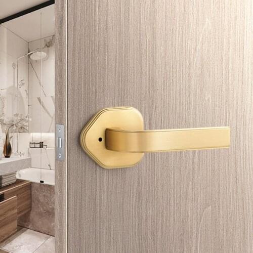 Interior Zinc Alloy Restroom Silent Single Tongue Door Lock Hotel Bathroom Keyless Door Locks Furniture Hardware Accessories