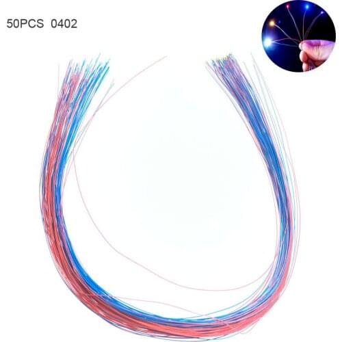 0402 SMD model train HO N OO scale Pre-soldered micro litz wired LED leads wires 20cm