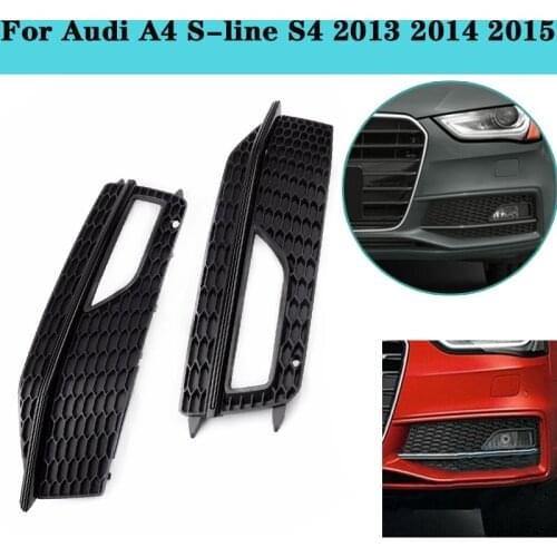 For Audi A4 S-line S4 2013 2014 2015 1 Pair Bumper Fog Light Lamp Cover Grille Grill 8K0807682M 8K0807681L Car Parts