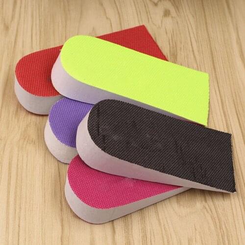 1pair 2.5cm Increase Heighten Shoe Cushion Breathable Half Insole Heighten Heel Insert Solid Sports Shoes Pad Unisex