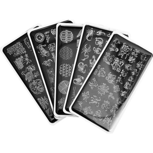 1 pc Nail Stamping Plates Rose Flowers/Beauty/Strip Overprint Nail Art Image Template Stencil DIY Design Manicure Tool Plate