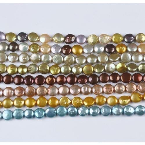 12-13mm AAA Grade New Multi Colors Coin Shape Pearl Strand Factory Wholesale Jewelry