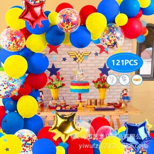 121Pcs Circus Carnival Balloons Garland Red Blue Yellow Confetti Balloon Arch Chain for Baby Shower Birthday Party Decor Supplie