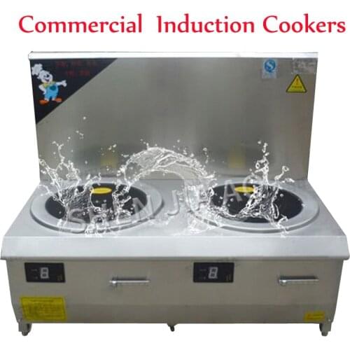 15KW Cooking Appliances Induction Cookers Stove Commercial Flat Head Double Head Electromagnetic Soup Furnace Machine 380V