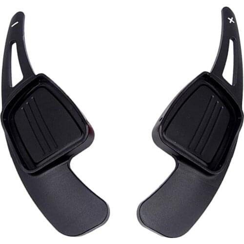 2pcs Aluminum Alloy Steering Wheel Shift Paddle Shifter Extension Fits for Audi A4 A5 Q2 Q7 S3 S4 TT TTS 2016-2017, Black