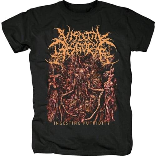 3 designs Visceral Disgorge Rock Brand shirt death Demon skull Hardrock heavy thrash Metal 100%Cotton tee camiseta Streetwear