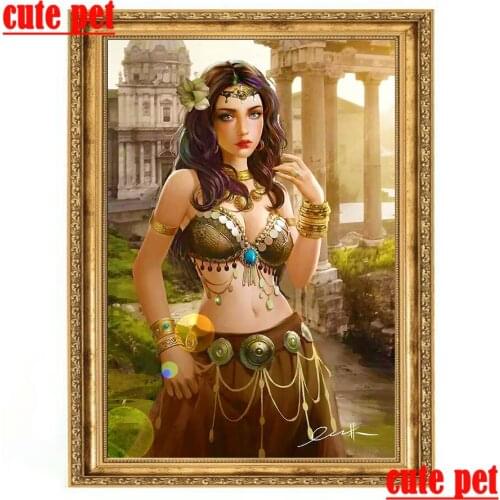 3D puzzle diamond painting European girl diy embroidery cross stitches full drill Decor diamond painting wallpaper rhinestone