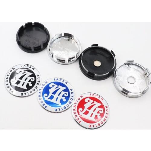 4pcs 56mm or 60mm JAF JAPAN AUTOMOBILE FEDERATION Car Logo Wheel Center Cap Rim Badge Covers Refit Decoration Emblem Sticker