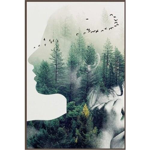 5D Mosaic Art Girl Fog Forest Landscape Diy Diamond Painting Nature Scenery Diamond Embroidery Wedding DecorationsZP-3154