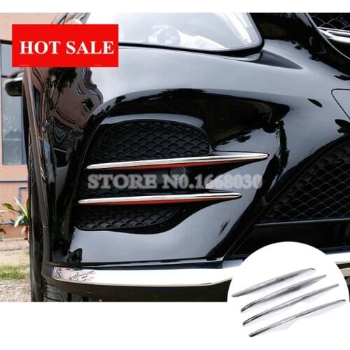 ABS Front Bumper Grille Fog Light Trim Cover 4pcs For Mercedes Benz GLC X253 2015-2020 Car accesories interior Car Trim