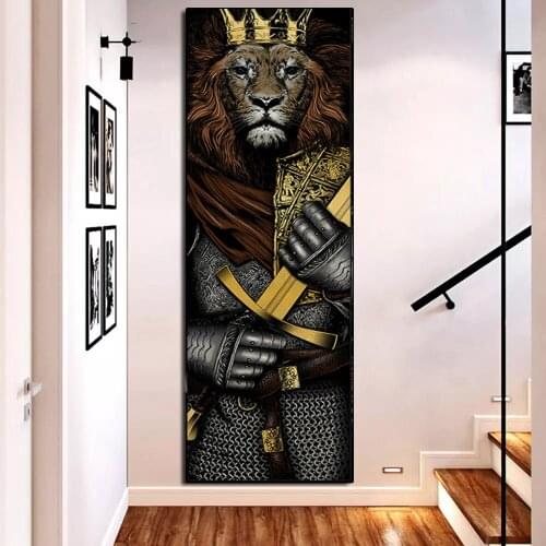 Nordic samurai lion DIY diamond painting full drill diamond embroidery mosaic art Industrial Loft style Decor B58
