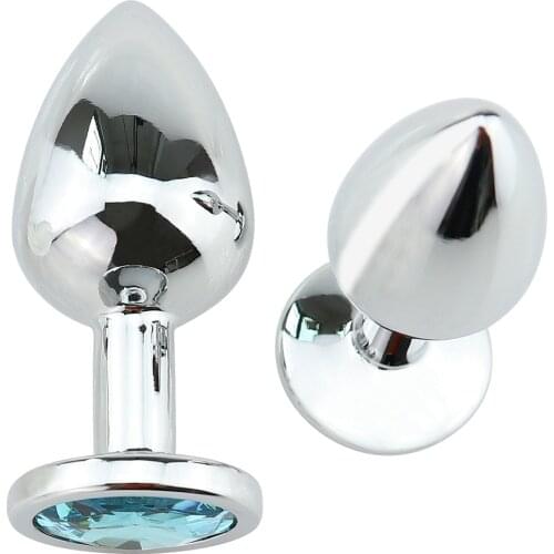 Electroplated stainless steel anal plug Crystal Jewelry Round Butt Plug Stimulator Sex Toys Dildo Anal Plug For Adult Game