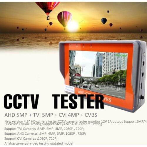 NEW IV7W 4.3inch CCTV AHD TVI CVI CVBS Monitor Analog CVBS Camera UTP Cable Test 12V1A Output Free Shipping 100 Real Time Shoot