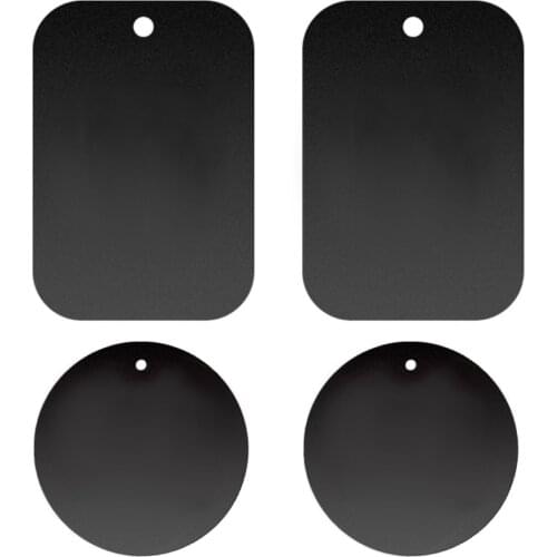 Besegad 4Pcs Portable Replacement Metal Plate with Self-adhesive Feature for Magnetic Magnet Car Phone Mount Holder Rack Black