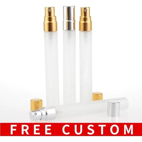 100Pieces/Lot 10ML Parfum Frosting Travel Spray Bottle For Perfume Portable With Atomizador Perfume Rellenable Aluminium Pump