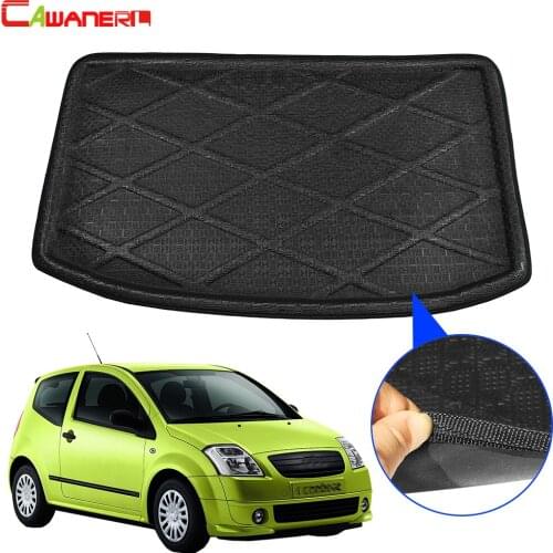 Cawanerl For Citroen C2 Car Tail Trunk Mat Boot Tray Liner Luggage Floor Kick Carpet Mud Cargo Protector Pad Accessories