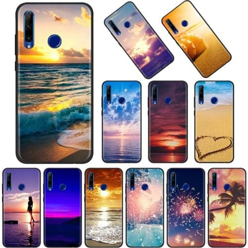 Sunset Sea Cover For Huawei Honor 30 20 10 Pro Lite Youth Plus 30i 20e 20s Phone Case Silicon Capa Soft Shell Black TPU
