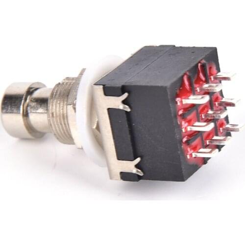 Black Guitar Effect Switches 9-pin 3PDT Guitar Effects Pedal Box Stomp Foot Metal Switch True Bypass