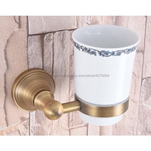 Bathroom Cup Holder Antique Brass Ceramic Single Cup Holder Bathroom Ceramic Cup Rack Holder Bathroom Accessories Nba166