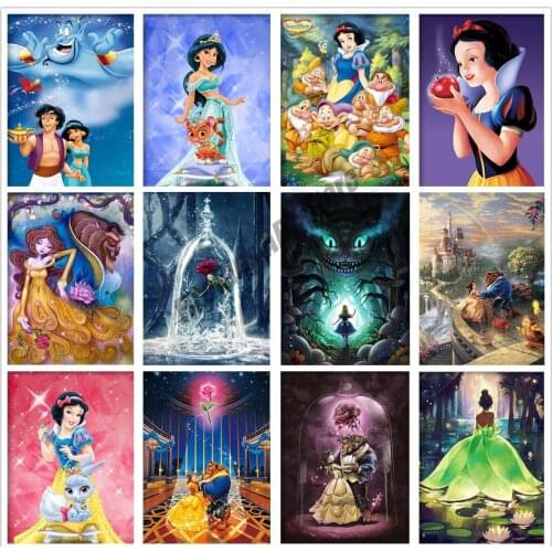 DIY 5D Alice In Wonderland Forest Mushroom Tree Diamond Painting Disney Art Cartoon Diamond Embroidery Full Cross Stitch Kits