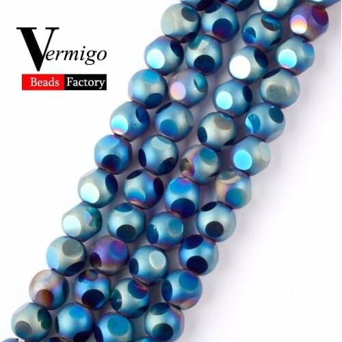 8mm 20pcs/Pack Faceted Blue Czech Glass Beads For Needlework Jewelry Making Crystal Loose Beads Diy Bracelet Accessories Perles