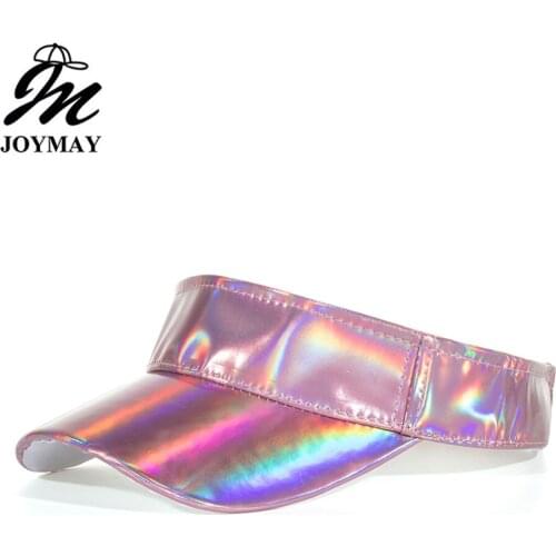 Joymay 2019 Summer Outdoor Sport Top Air Caps for Men Women Plain Adults Laser Visor Cap Golf Sun Visors Running Hat C042