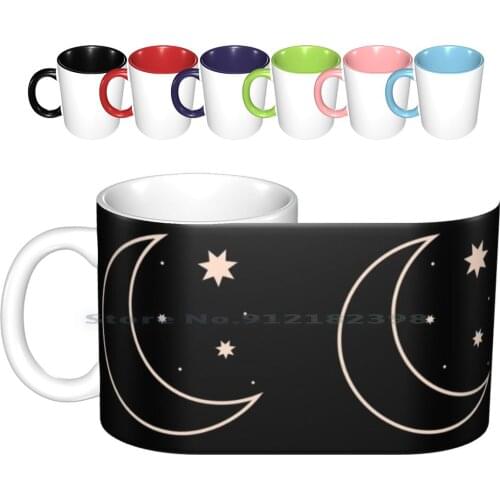 Luna Ceramic Mugs Coffee Cups Milk Tea Mug Luna Moon Magic Magick Wizard Witch Magical Moonlight Dreams Dreamy Night Sky Night