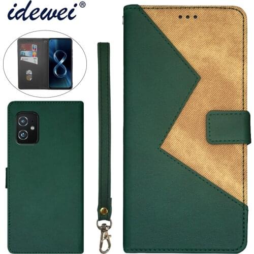 Applicable to Asus Zenfone 8 mobile phone case fold bracket function protection leather case phone case funda capa co