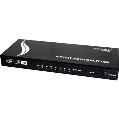 MT-VIKI 8 Port HDMI Splitter Box 1 into 8 HD Distributor Support 1080p 4k*2k 3D Send 1 HDMI Video to 8 TV LCD Monitors SP108M