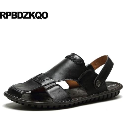 Slides Shoes Designer Outdoor Casual Famous Brand Mules Slip On Closed Toe Beach Nice Men Sandals Leather Summer Slippers Soft