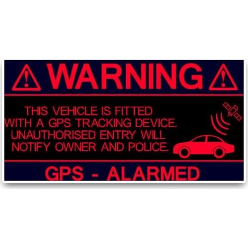 New Warning GPS Alaramed Police Car Sticker Vinyl Car Window Car Decals Waterproof PVC 12cm*6cm
