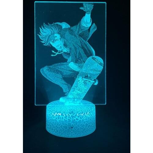 Table Night Light 3D Picture Lamp Anime Nightlight Touch Switch SK8 The Infinity Bluetooth Speaker Room Decor Teenager Kids Gift