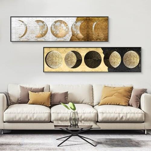 Nordic moon phase canvas posters and prints minimalist luna wall art abstract painting pictures modern home decor
