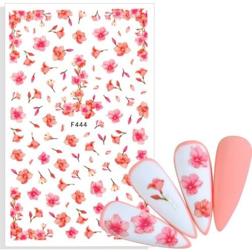 2021 New Cartoon characters plants animals forest flowers small fresh flowers 3D nail stickers Hyuna style nail patch waterproof
