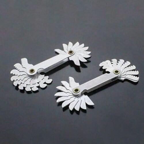 New Gauging Tools 1pc 55 Whitworth + 1pc 60 Metric Screw Thread Pitch Measure Gage Gauges