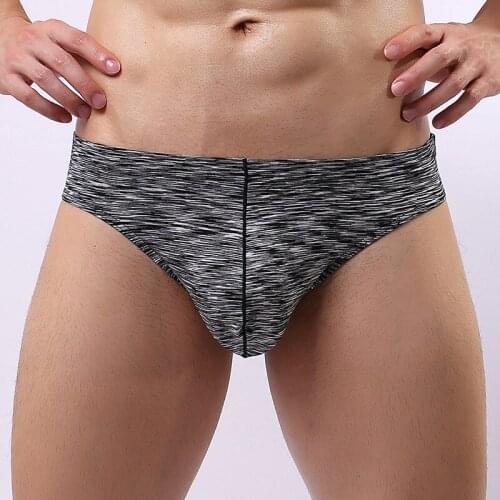 Wholesale mens briefs European size trousers fashion breathable fabric low waist youth U convex underwear CamoT