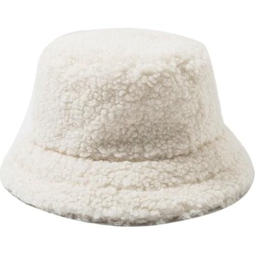 Autumn Winter Warm Thicken All-match Women Solid Color Bucket Hat Fisherman Cap