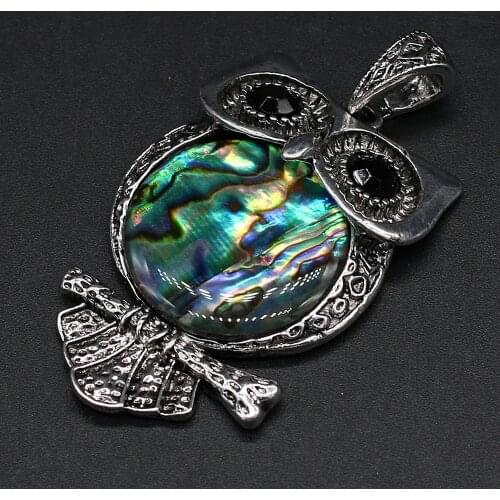 Owl Shape Shell Pendant Charms Natural Abalone Shell Pendant for Making Women DIY Jewelry Necklace Accessories 30x55mm