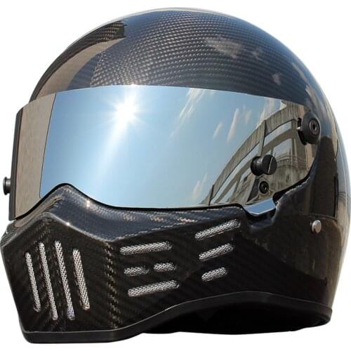Full Face Helmet Retro Motorcycle Helmet Men Carbon Fiber Motocross Racing Moto Car Stig Karting Helmets for SIMPSON XS-XXL