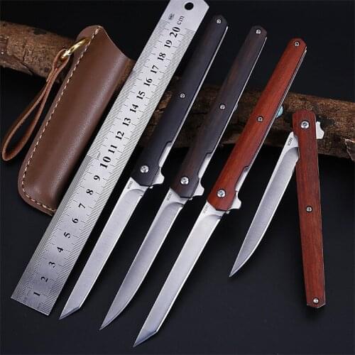 Portable Folding Knife EDC CS Go Pocket Solid Wood M390 Steel Fold Knife Camping Hunting Knife Slicing Fruit Knives Outdoor Tool