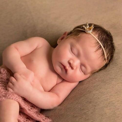 1 Pc Baby Crown Headband Elastic Hair Band Rhinestone Glittering Fashion Cute Girls Newborn Photography Birthday Party Props