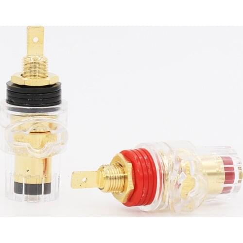 Gold Plated Brass Speaker Binding Post Hifi Audio AMP 4mm Female Banana Jack Conductor Terminal