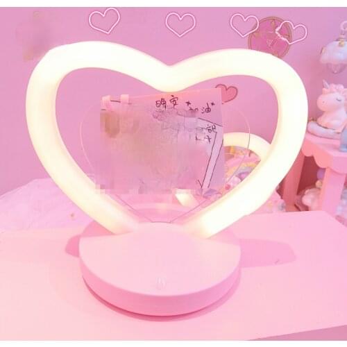 Sakura Sailor Moon Heart-Shaped LED Night Light with USB Charged Action Figure Printed Resin Table Lamp Bedroom Decor Doll Toys