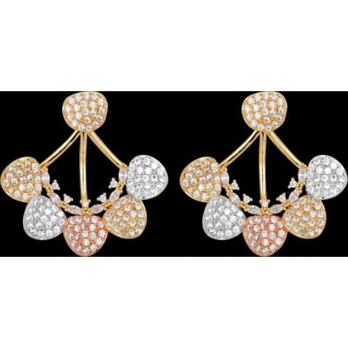 Lanyika Fashion Jewelry Promotion Luxury Modern Simple Lovely Round Earrings Stud Micro Pave for Wedding Party Popular Best Gift